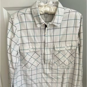 J crew women’s flannel 3/4 zip shirt